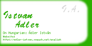 istvan adler business card